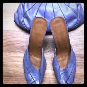 Lavender Peep toes with matching purse